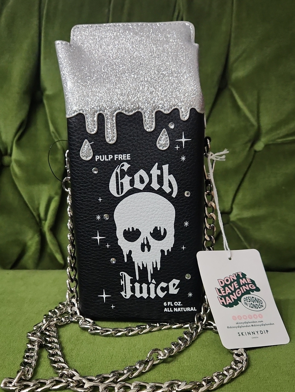 Skinnydip - Goth Juice Silver & Black Crossbody Bag